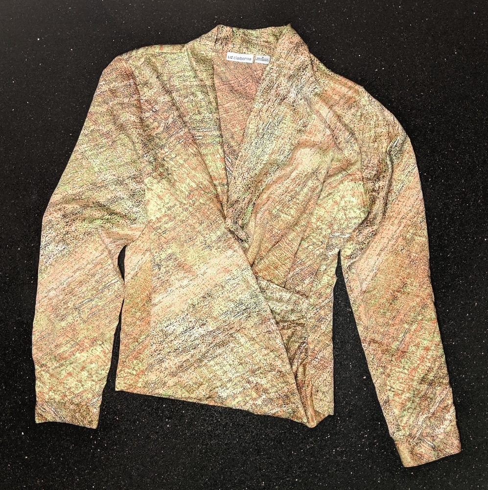 Liz claiborne multi color blouse size M